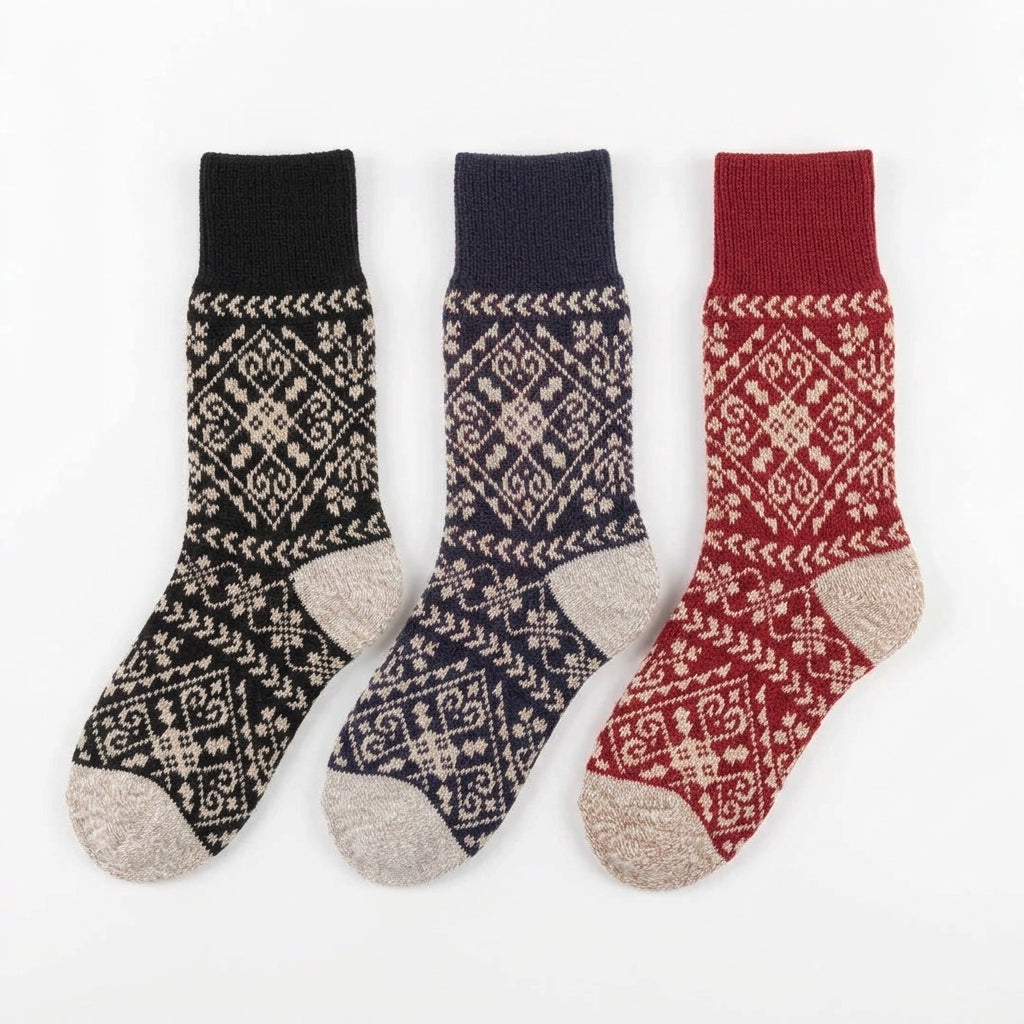 Scandinavian-Styled Ukrainian Merino-Blend Socks (3-Pack)