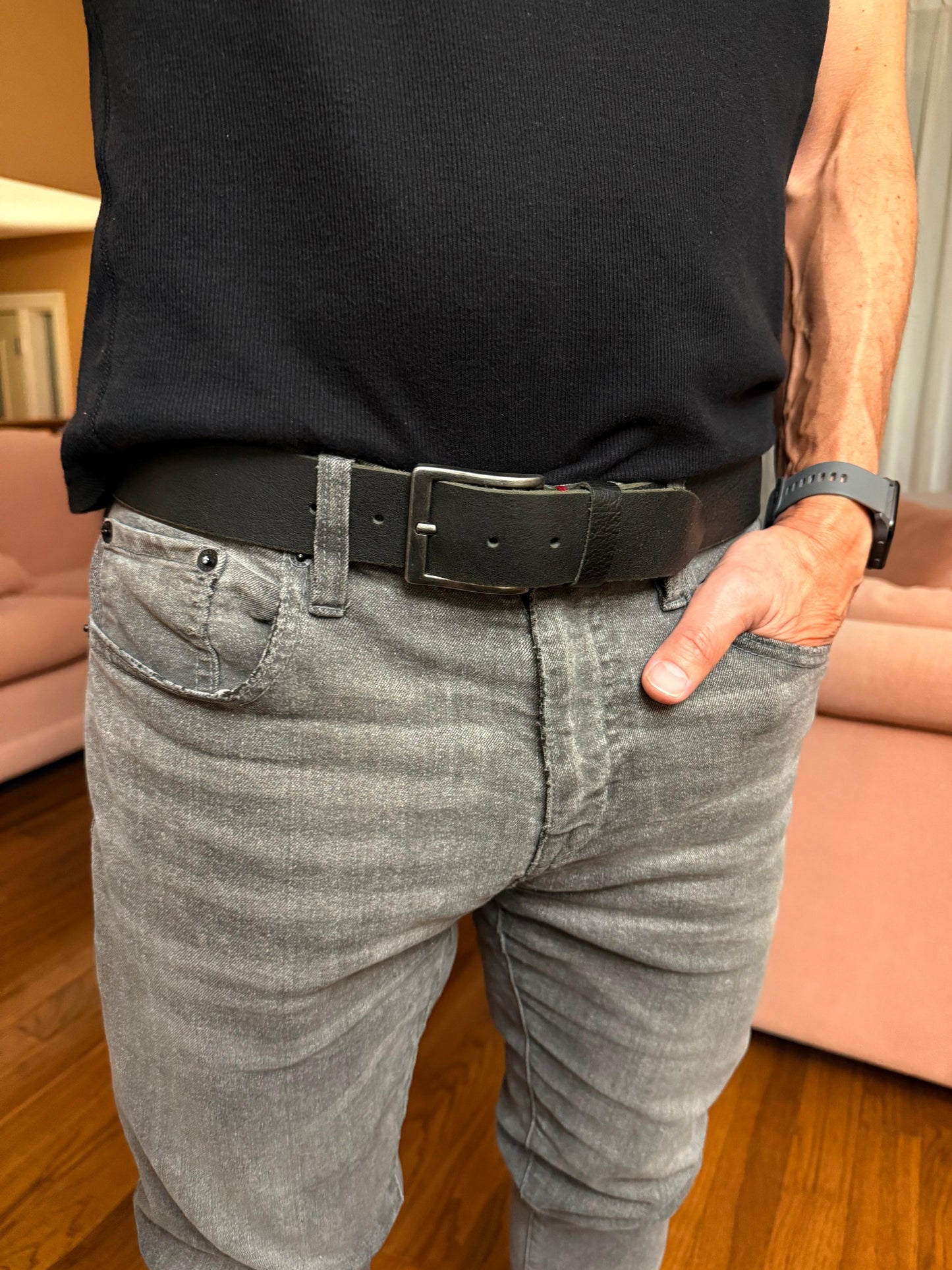 Men's North American Bison Belt: designed and crafted by J. Savile