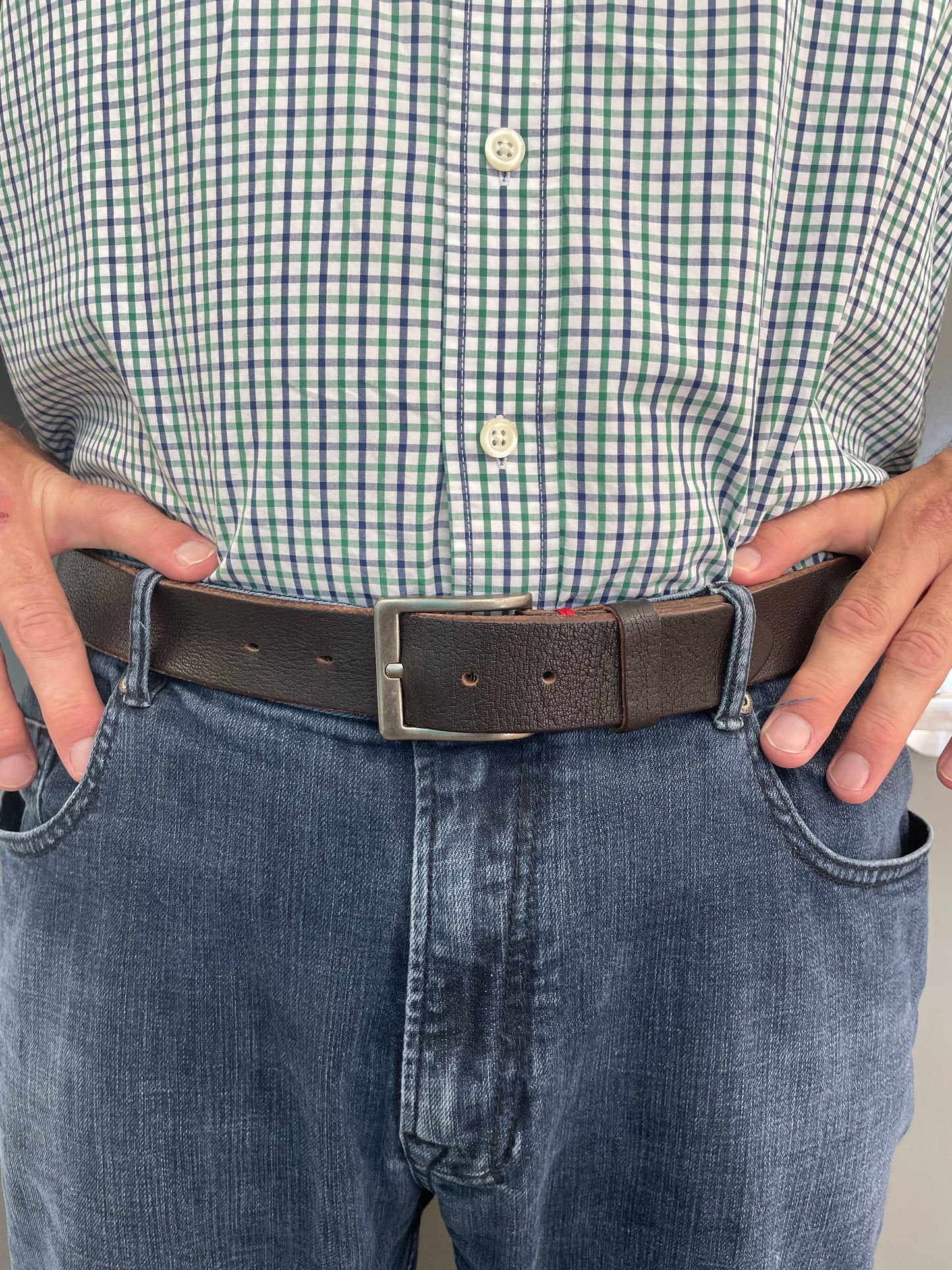 Men's North American Bison Belt: designed and crafted by J. Savile