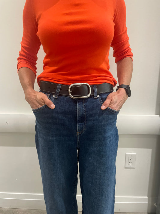 Women's Top Stitch Everyday Belt: designed and crafted by J. Savile