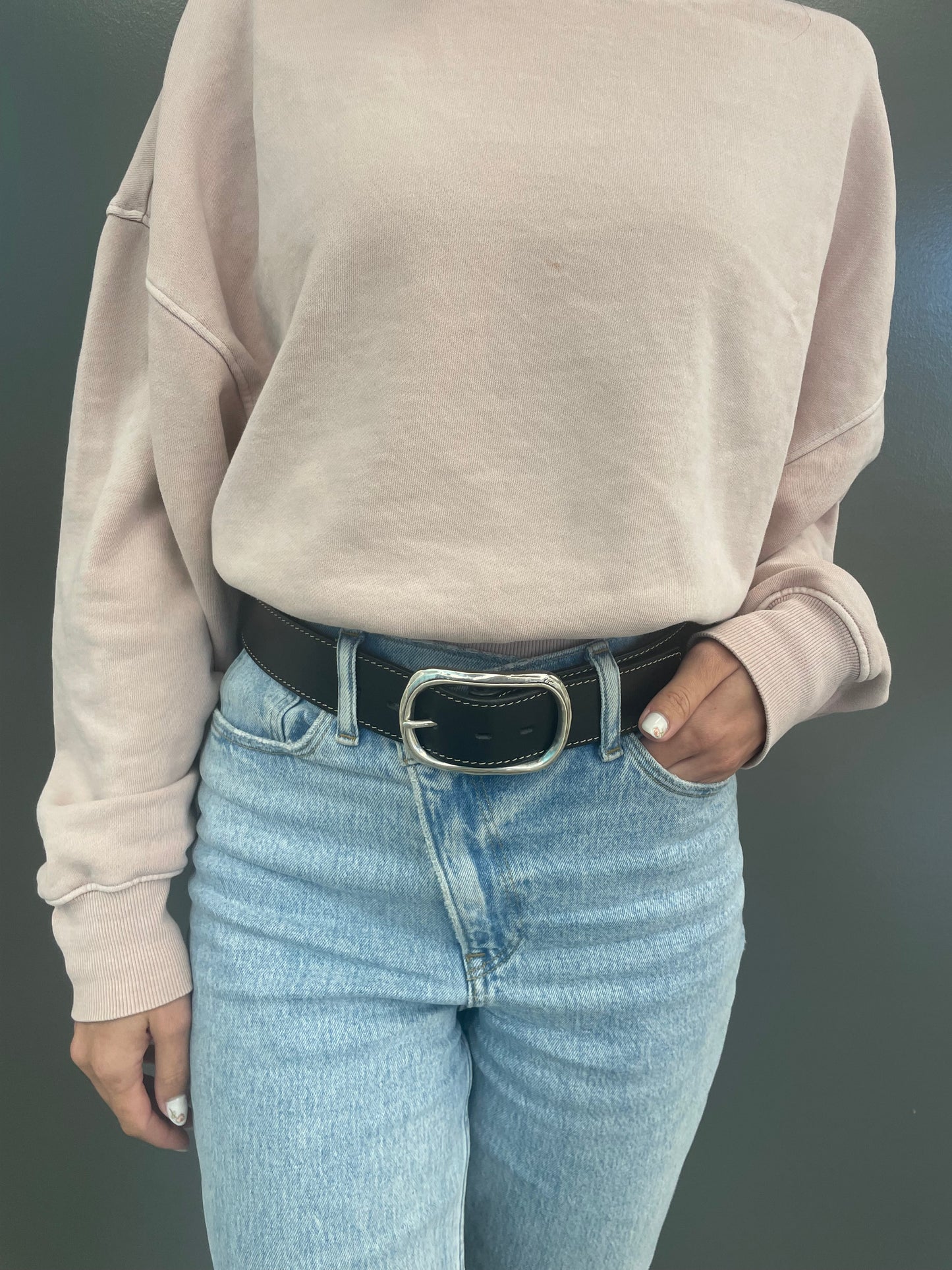 Women's Top Stitch Everyday Belt: designed and crafted by J. Savile