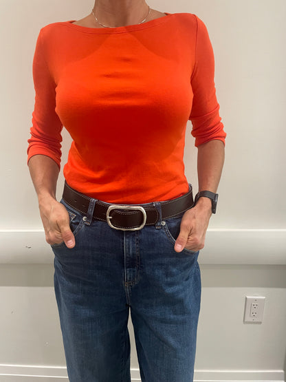 Women's Top Stitch Everyday Belt: designed and crafted by J. Savile