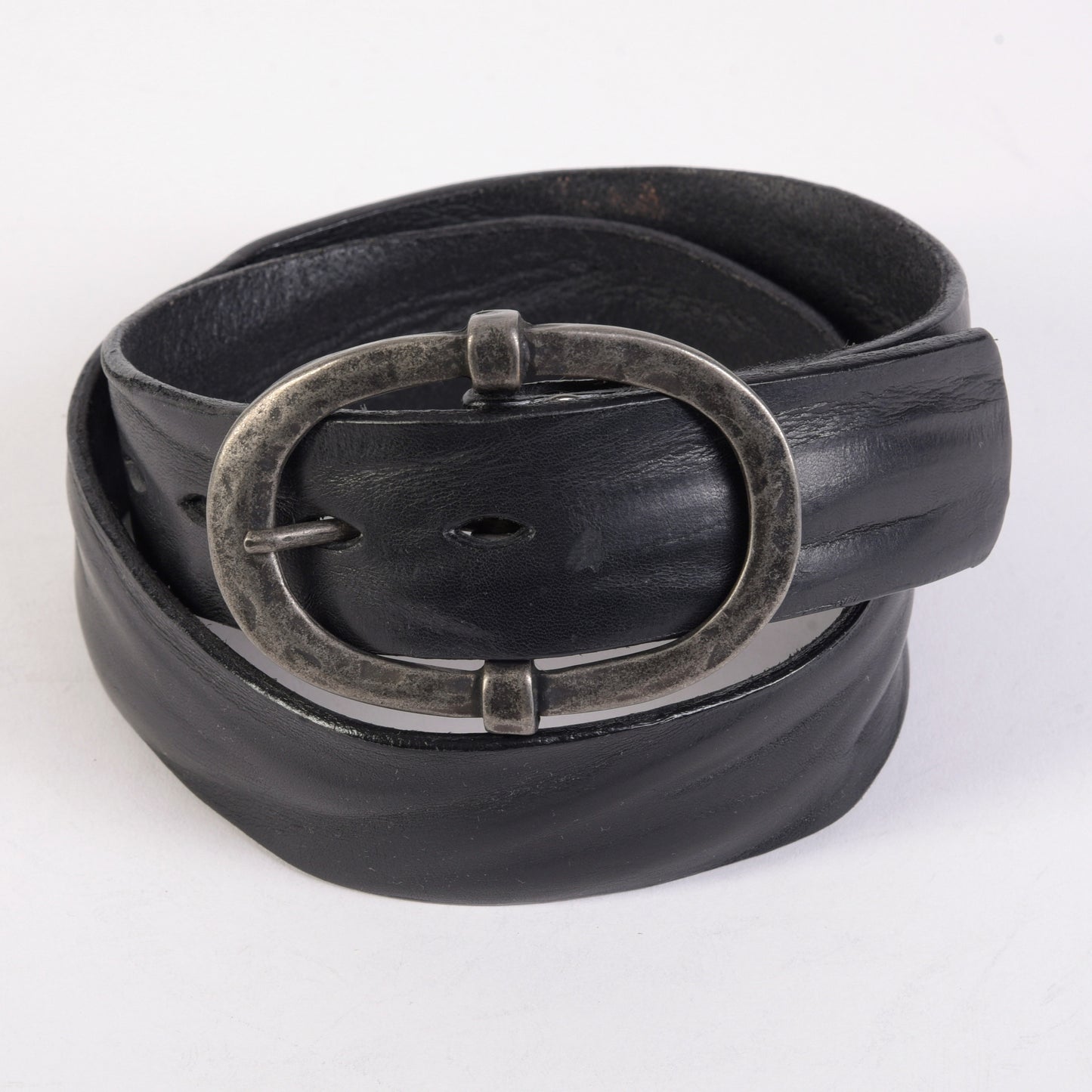 Women’s Washed and Wrinkled Belt-Pounded Antique Nickel Buckle